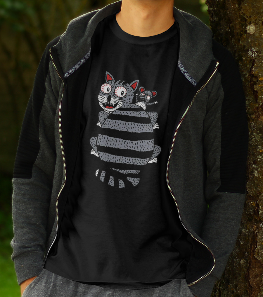 Ugly Cat And Mouse By Hexyeah T-Shirt