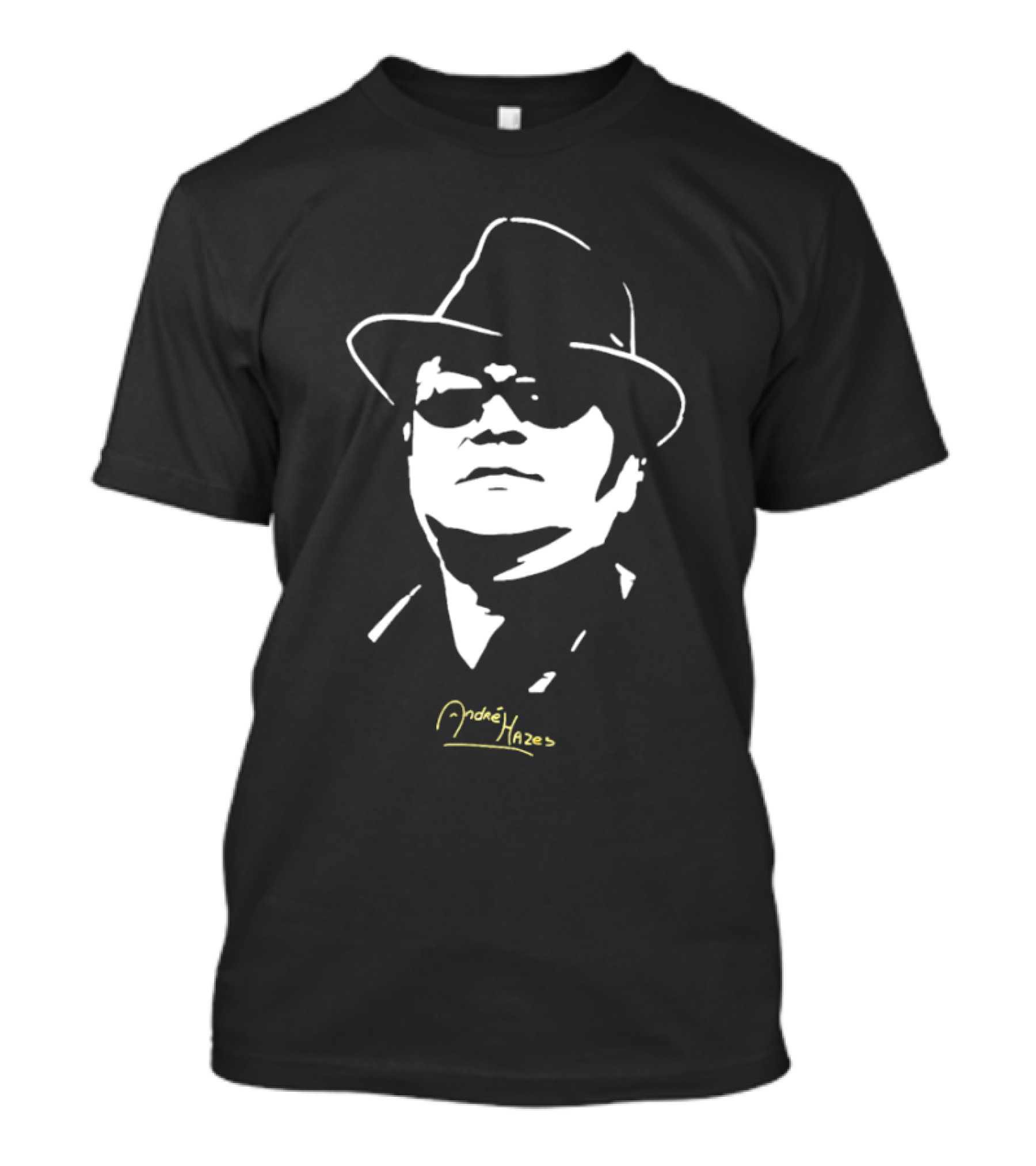 Andre Hazes Monochrome Fedora Sunglasses T-Shirt