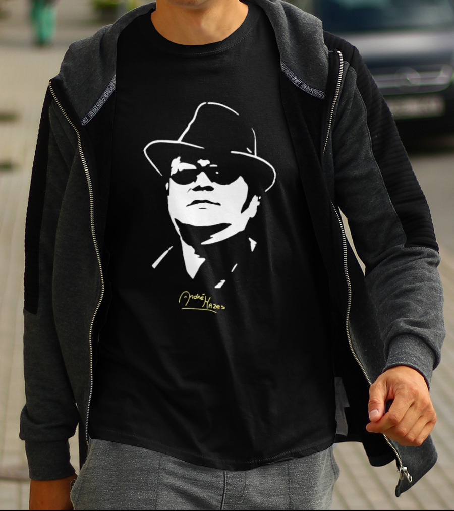 Andre Hazes Monochrome Fedora Sunglasses T-Shirt