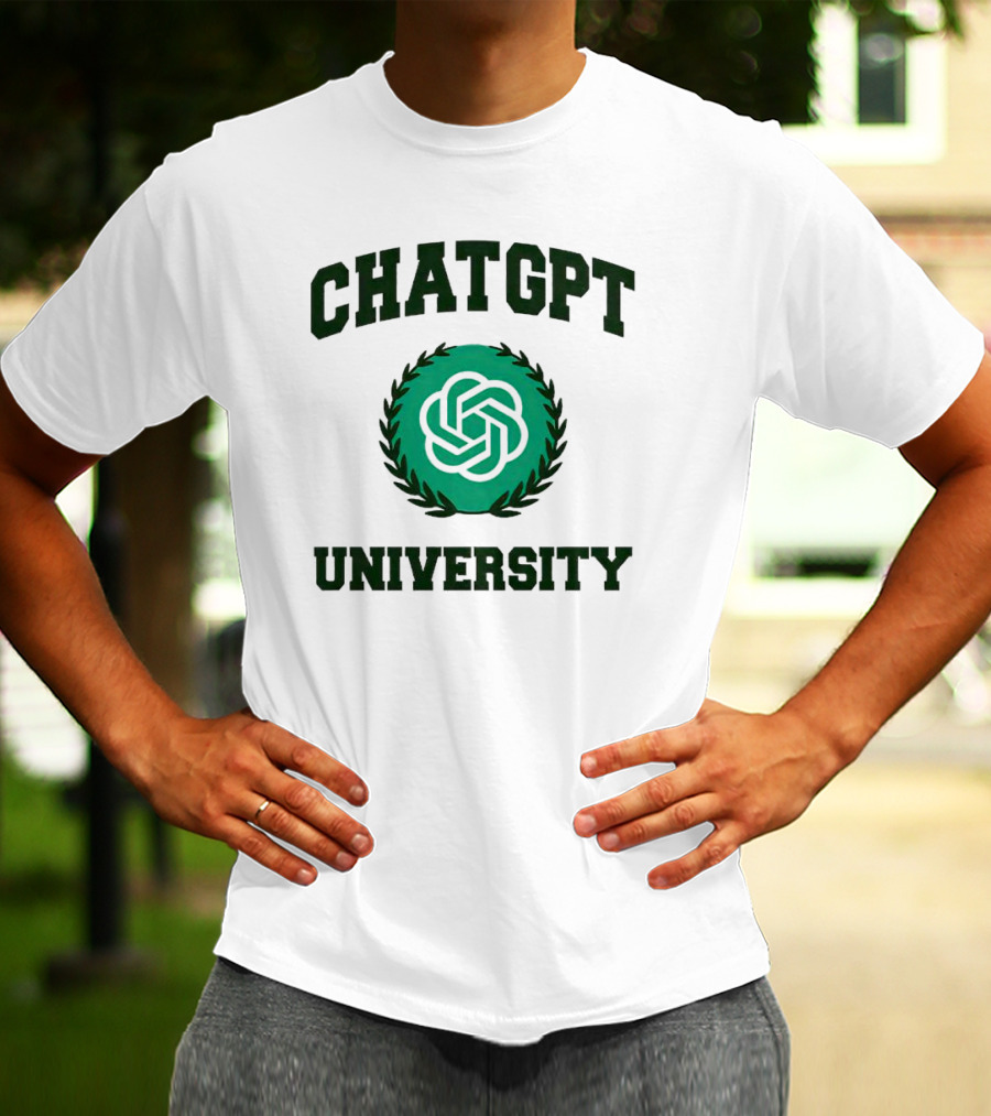 CHAT GPT University Crest Logo Green Circle T-Shirt
