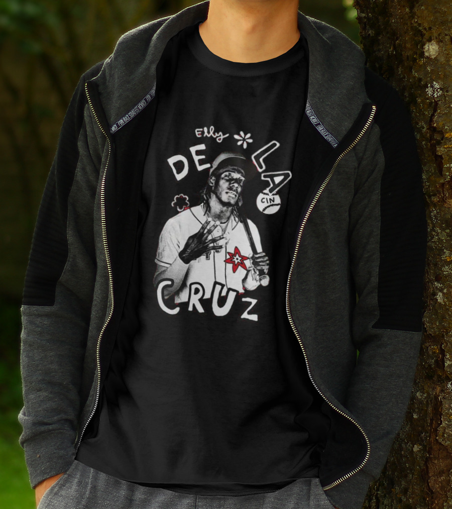 Elly De La Cruz Baseball Star Hand Sign Art By Cincyshirts Mlbpa T-Shirt