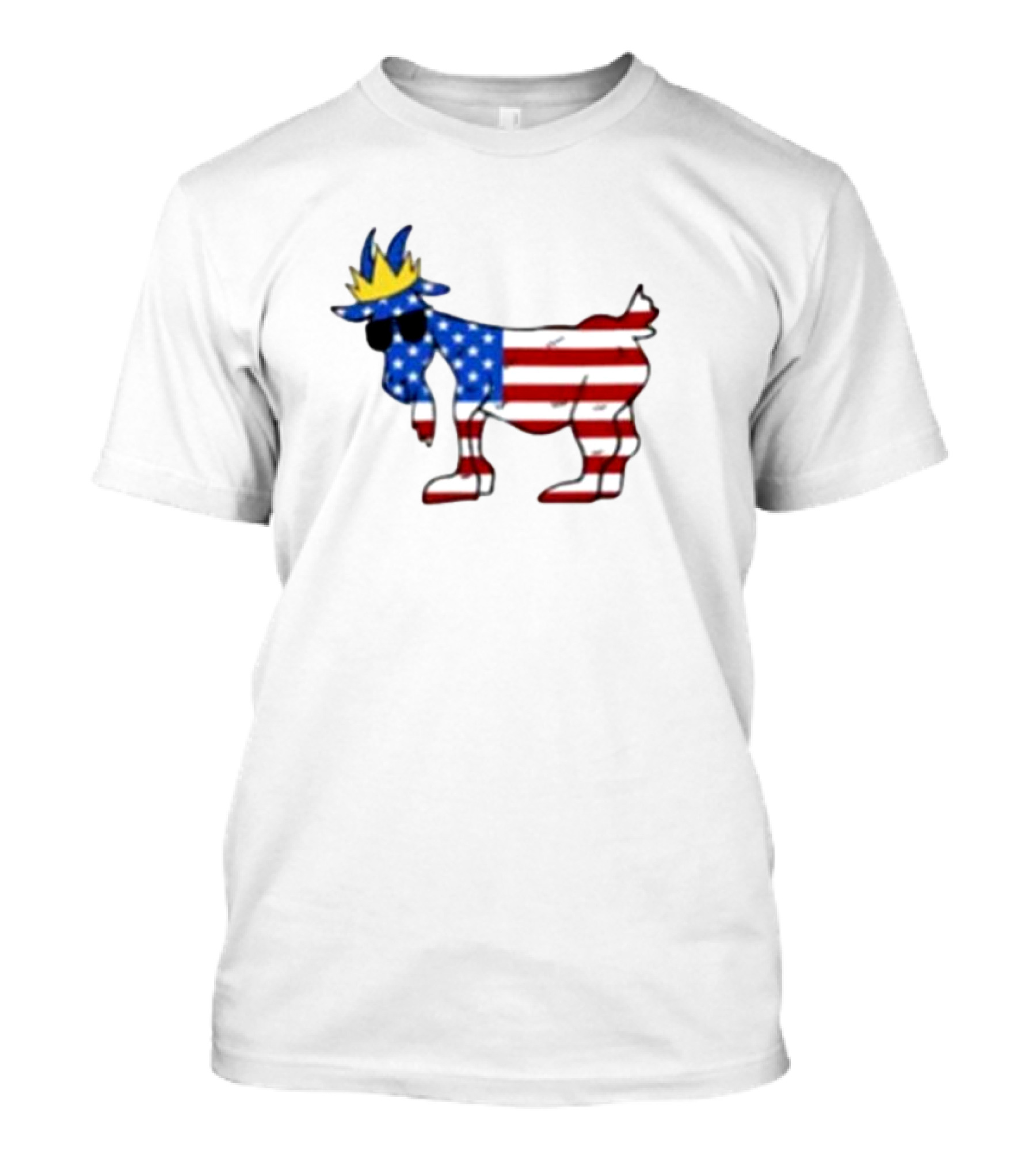 Goat USA Patriotic Stars And Stripes Crown T-Shirt