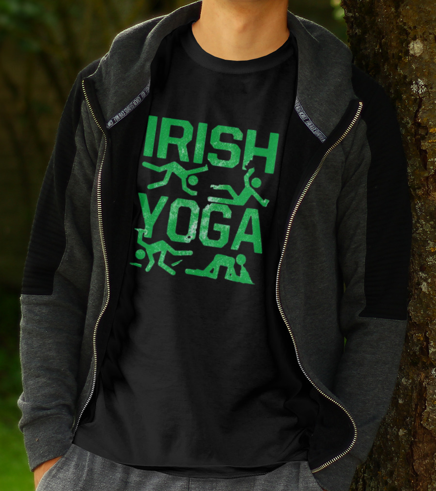 Irish Yoga Green Figures Humor Ireland St. Patrick's Day T-Shirt