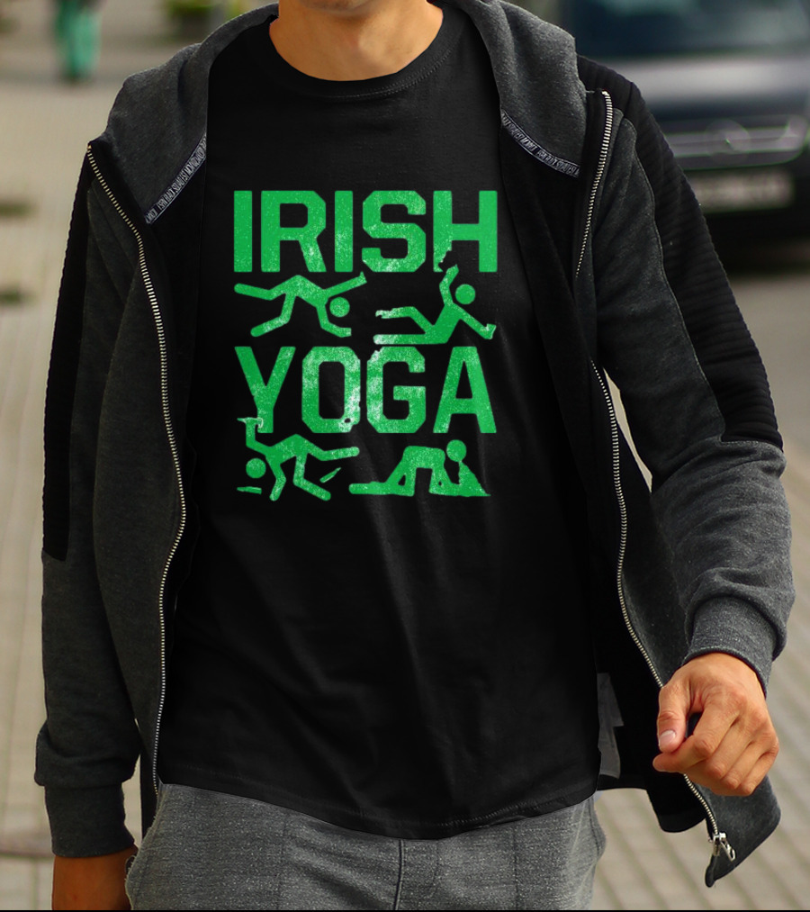 Irish Yoga Green Figures Humor Ireland St. Patrick's Day T-Shirt