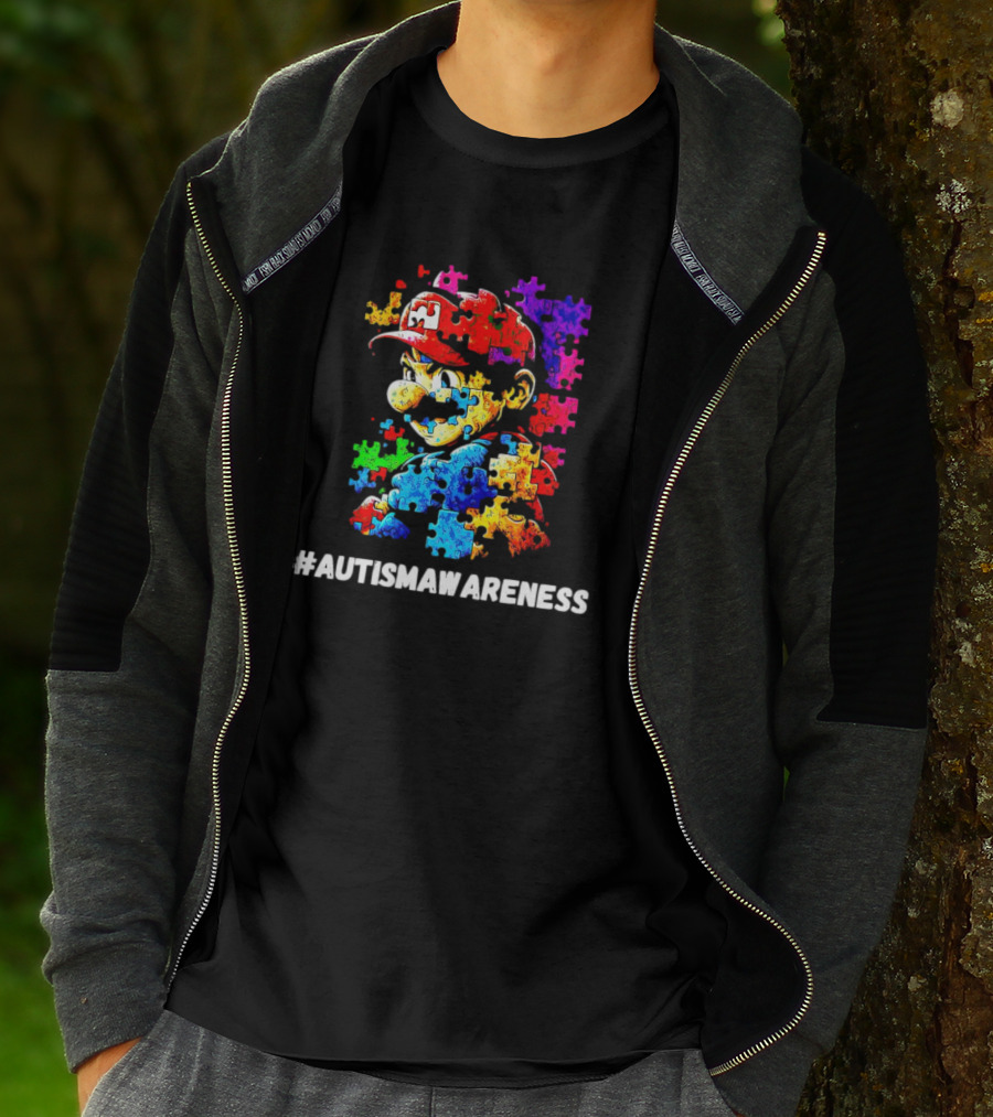 Mario Puzzle Autism Awareness T-Shirt