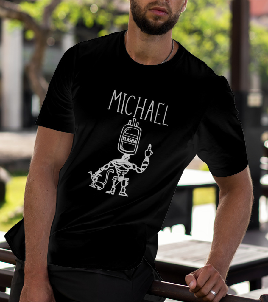 Michael Robot Plasma Figure With Cat T-Shirt