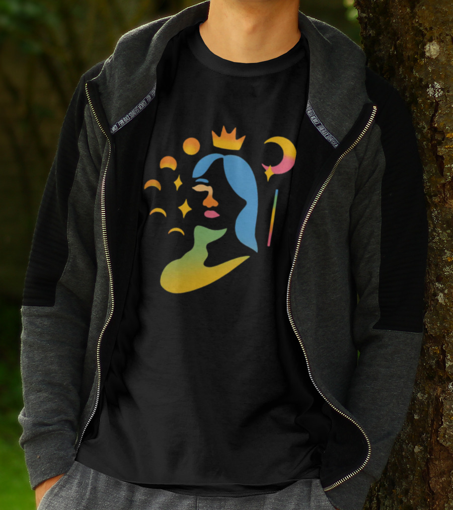 Mxmtoon Gradient Crown Moon Stars T-Shirt