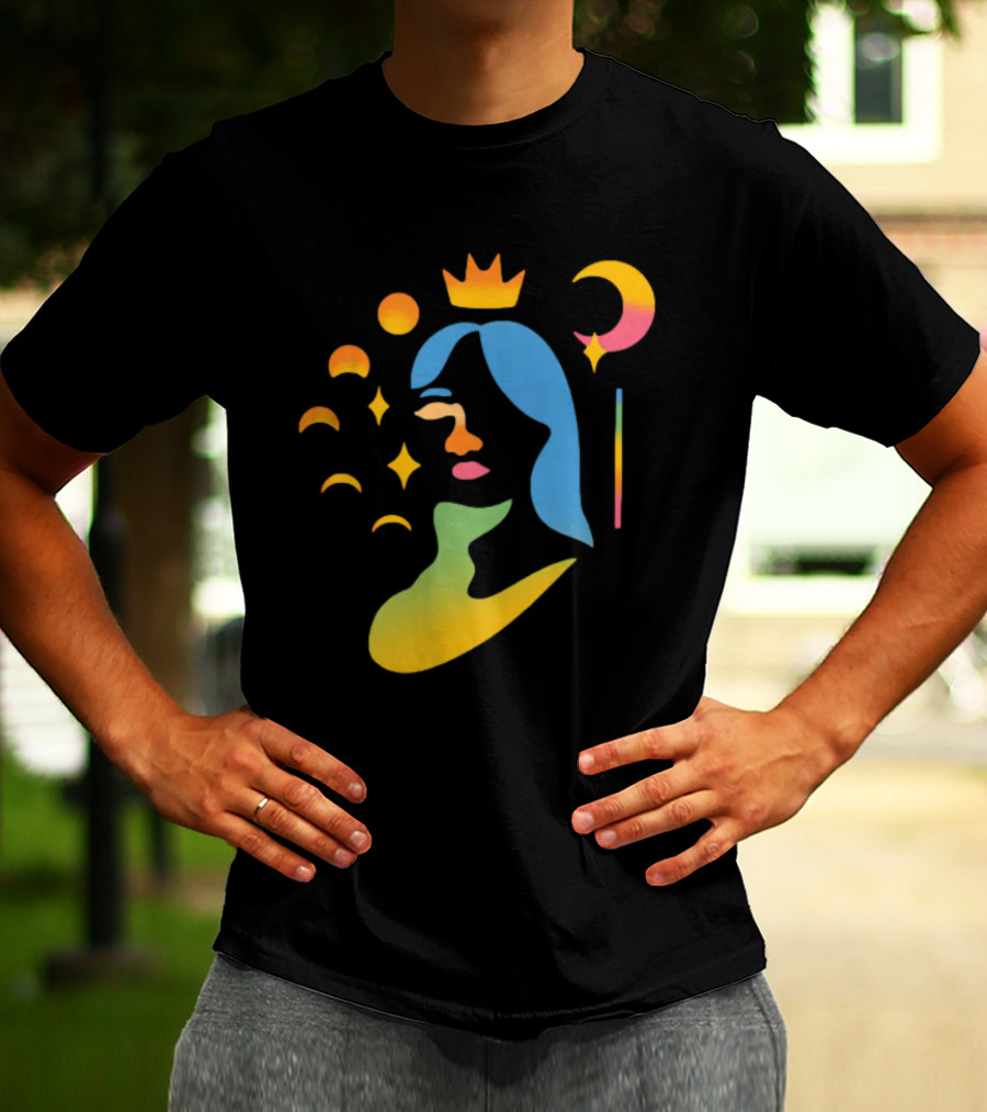 Mxmtoon Gradient Crown Moon Stars T-Shirt