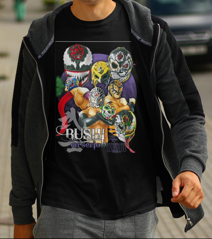 Bushi En Serio Wonderland Wrestle Face Mask Collection T-Shirt