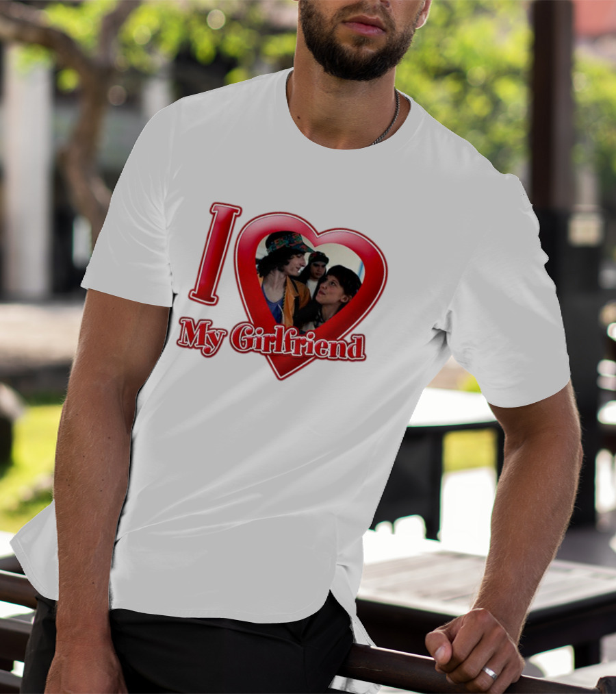 Mike Wheeler I Love My Girlfriend Heart Image T-Shirt
