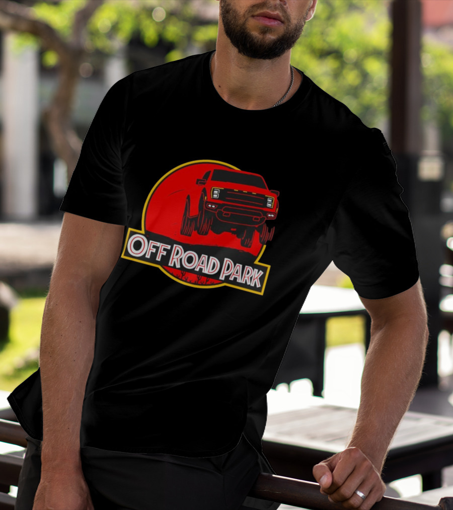 Off Road Park Off-Roading Adventure Red Truck Circle T-Shirt