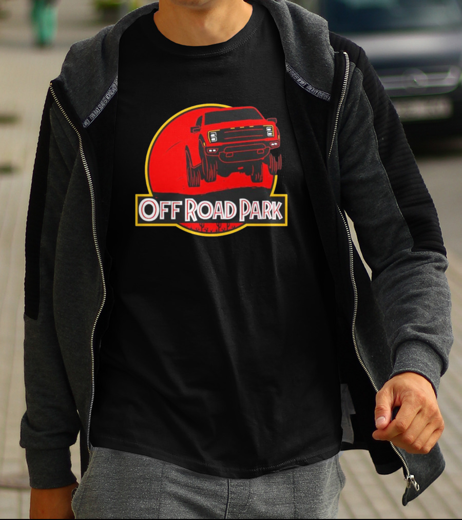 Off Road Park Off-Roading Adventure Red Truck Circle T-Shirt