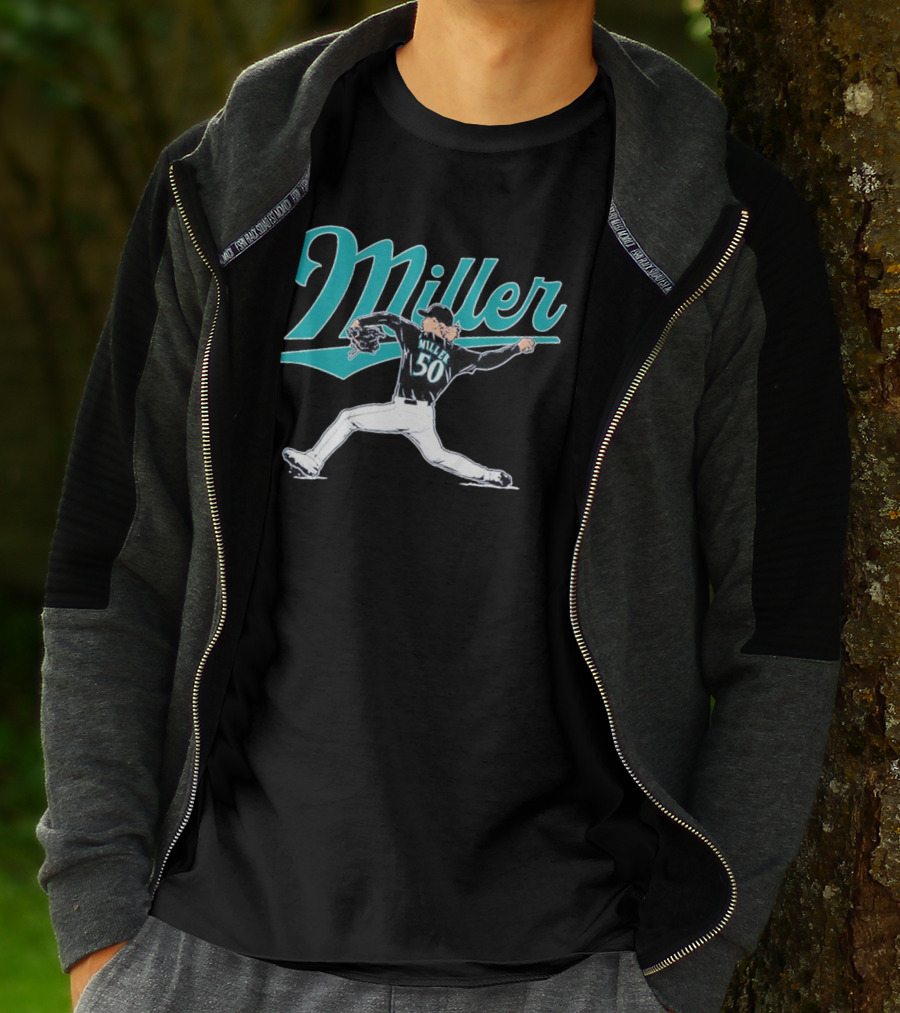 Seattle Mariners Bryce Miller 50 Pitcher T-Shirt