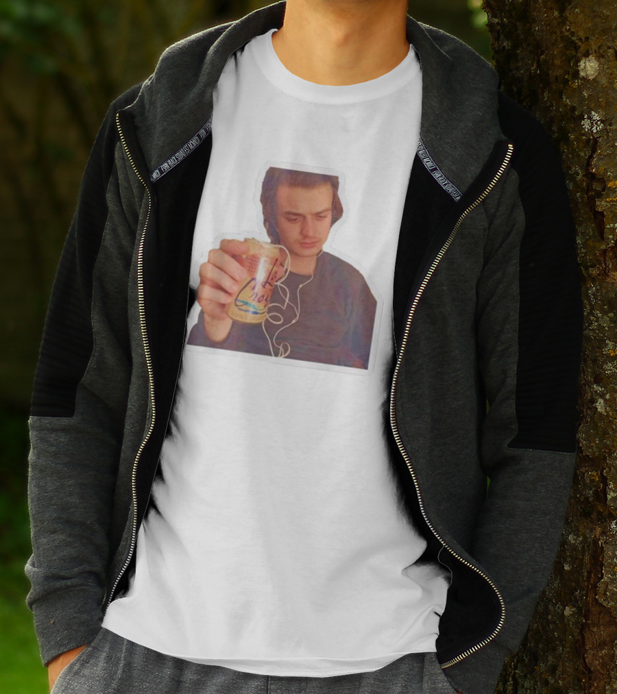 Joe Keery Drinking La Croix With Headphones T-Shirt