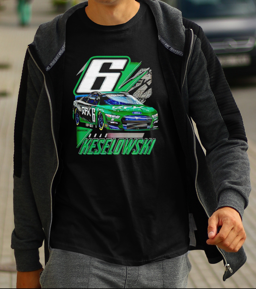 Brad Keselowski Number 6 RFK Racing Green Car T-Shirt