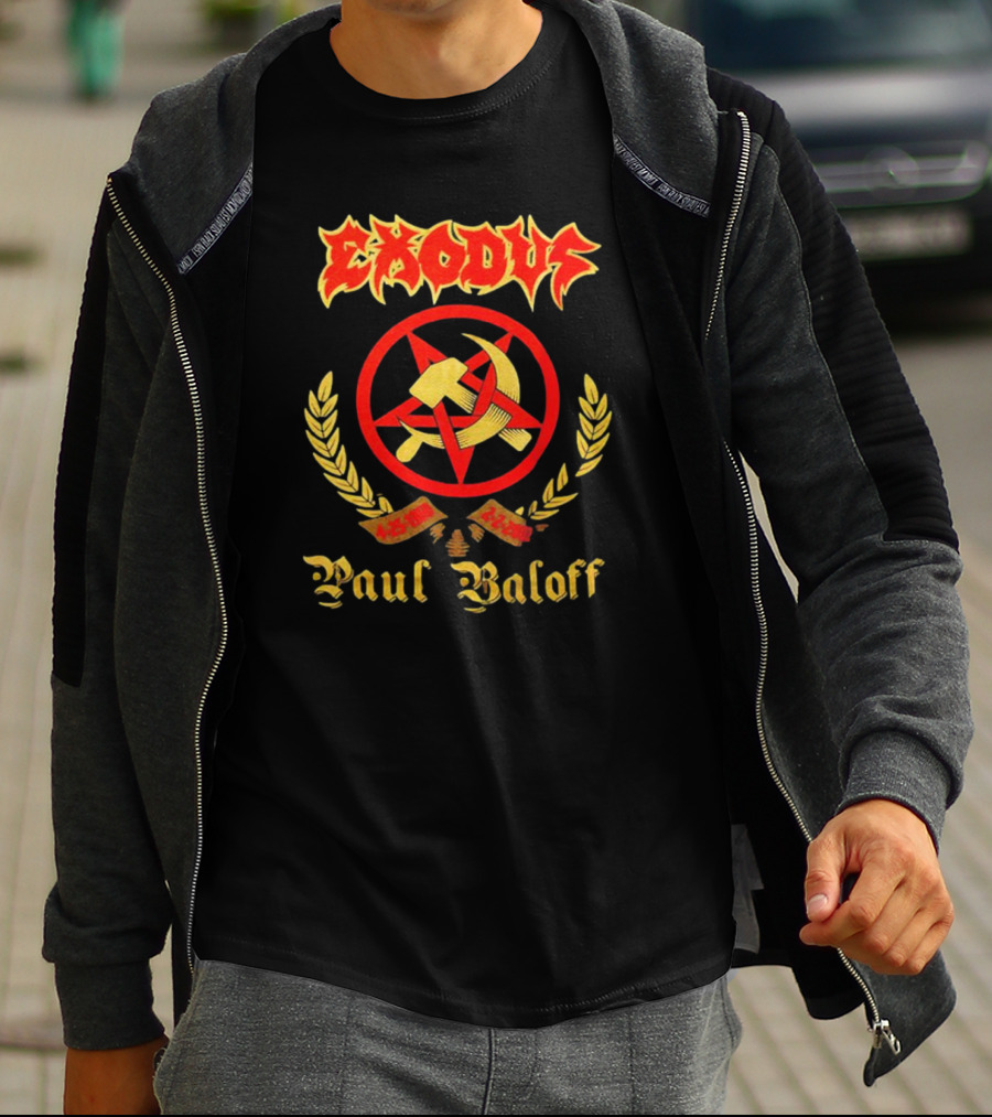 Exodus Paul Baloff 4-25-1960 2-2-2002 Hammer And Sickle Emblem T-Shirt