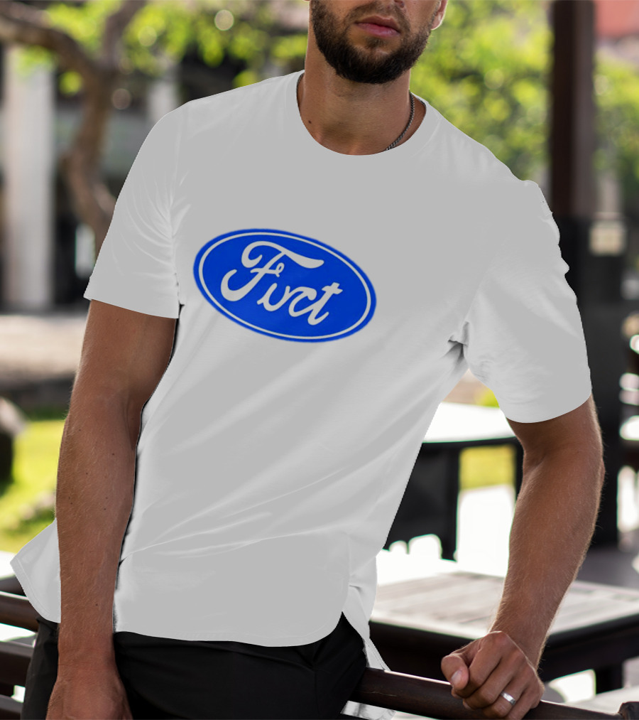 Fuct Funny Ford Logo Parody Oval Blue T-Shirt