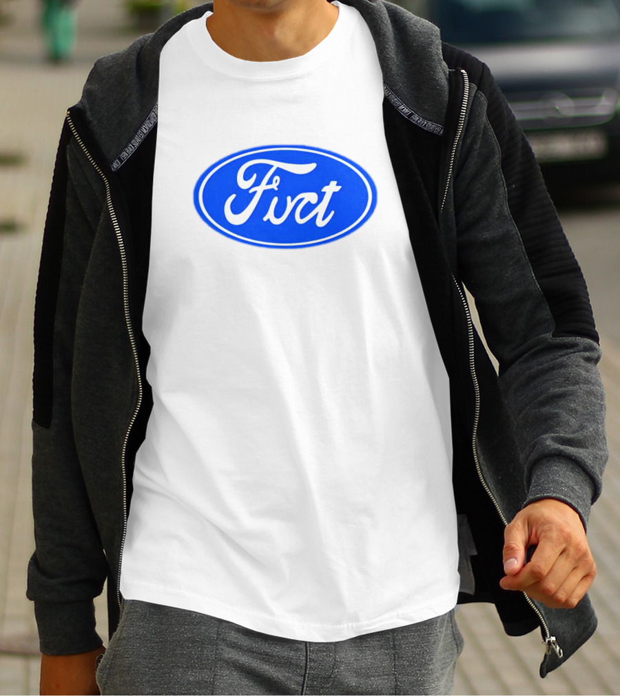 Fuct Funny Ford Logo Parody Oval Blue T-Shirt