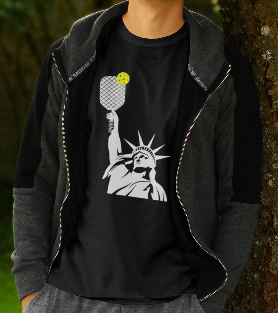 Statue Of Liberty With Pickleball Paddle And Ball T-Shirt