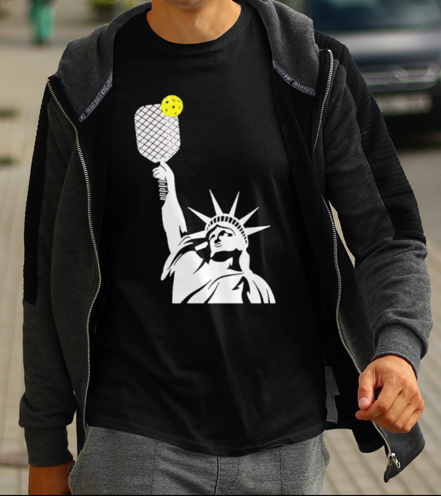 Statue Of Liberty With Pickleball Paddle And Ball T-Shirt