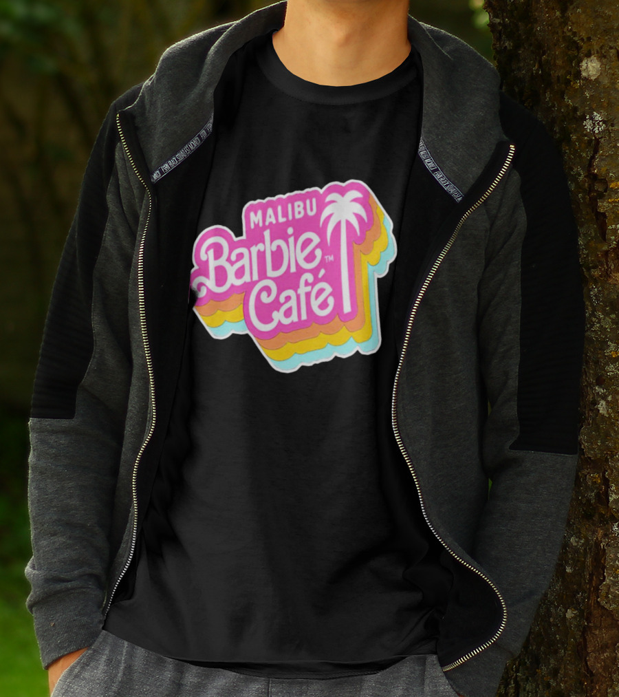 Malibu Barbie Cafe Colorful Retro Logo With Palm Tree T-Shirt