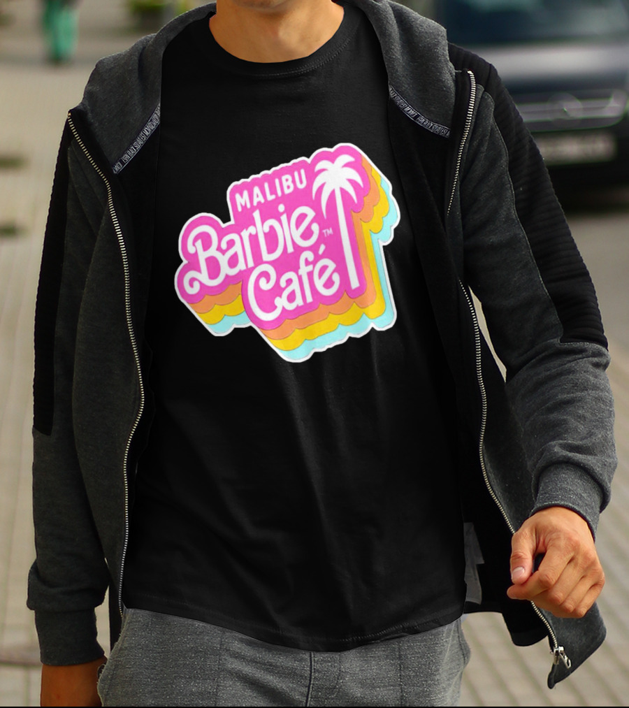 Malibu Barbie Cafe Colorful Retro Logo With Palm Tree T-Shirt