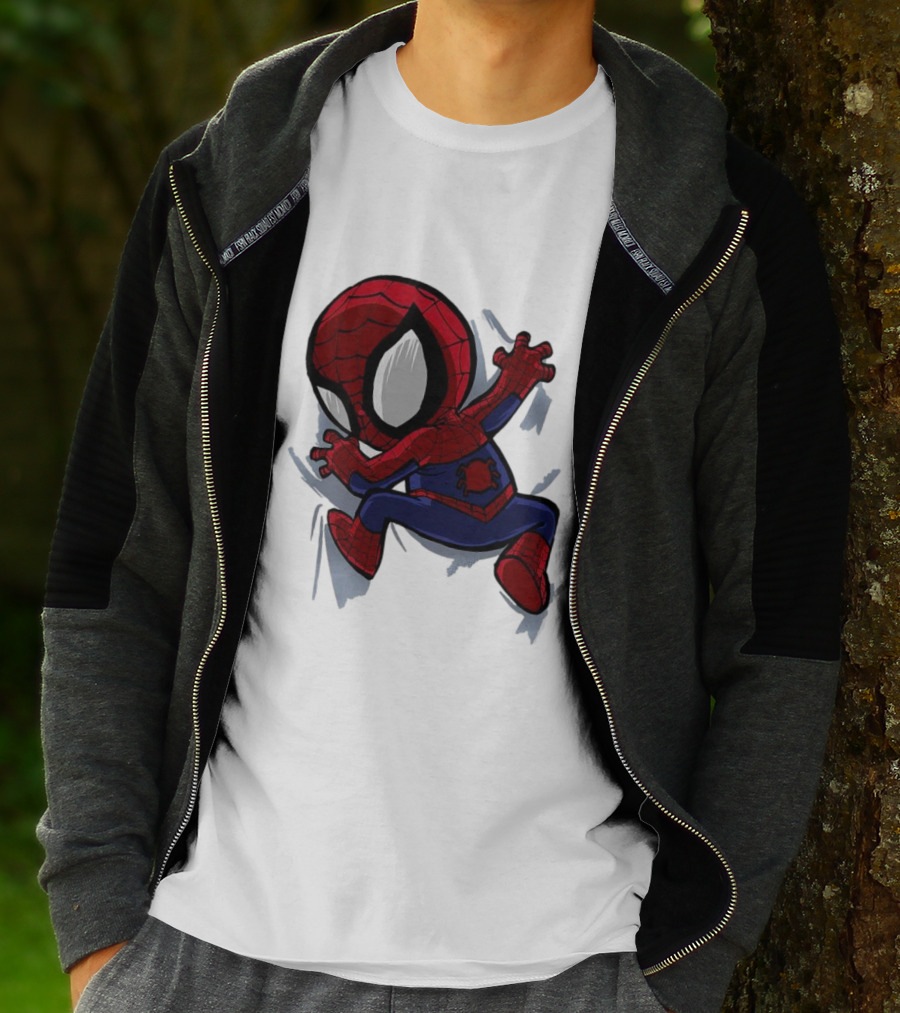 Portable Spider-Man Chibi Clinging Action T-Shirt