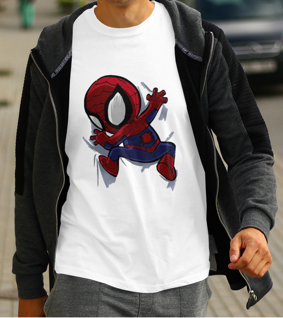 Portable Spider-Man Chibi Clinging Action T-Shirt