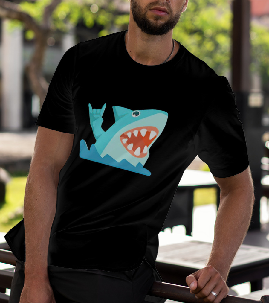 Shark Devil Horns Rock Gesture T-Shirt