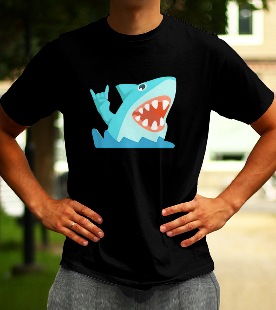 Shark Devil Horns Rock Gesture T-Shirt