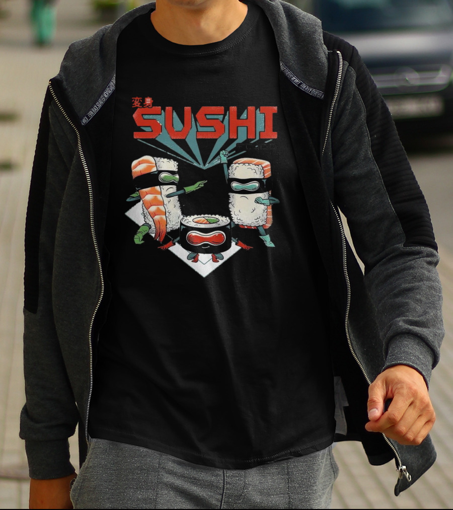 Sushi Squad Superheroes With Bandana Rolls T-Shirt