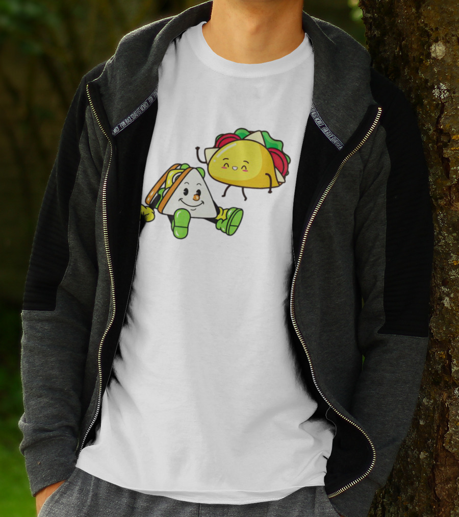 Tacos Friendship Day Happy Taco And Sandwich Duo T-Shirt