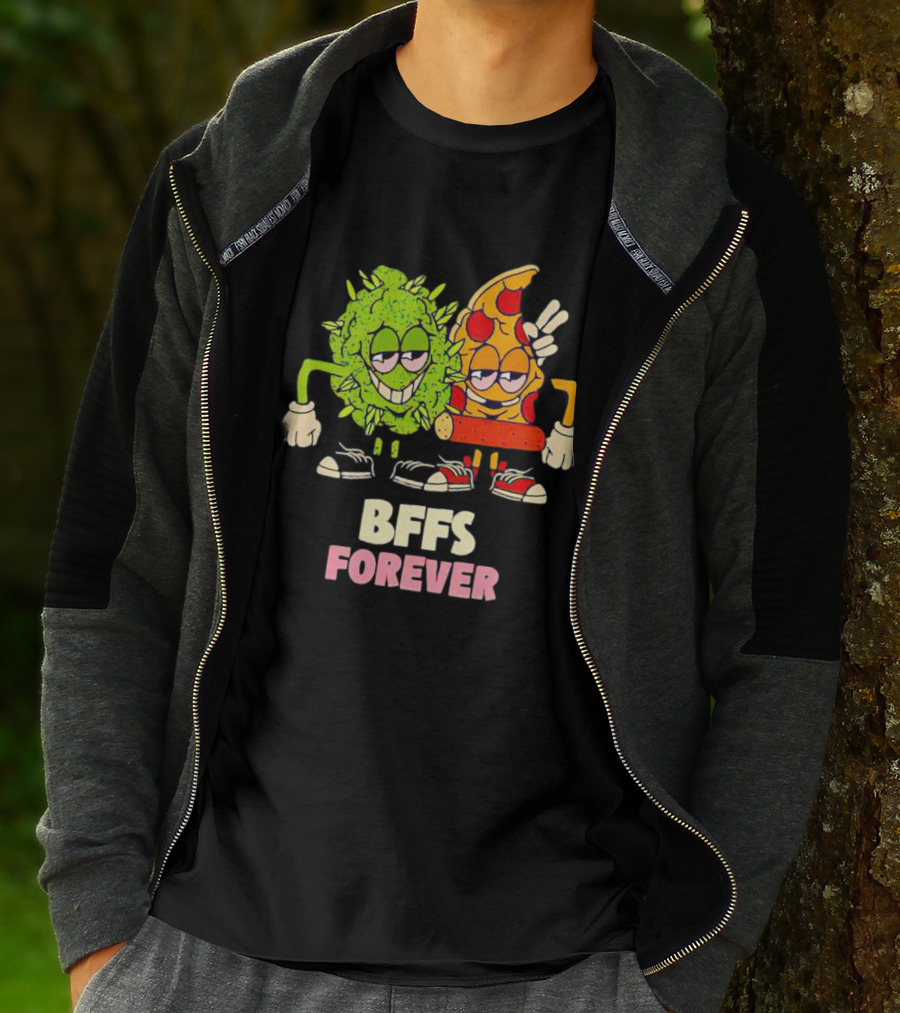 BFFS Forever Weed And Pizza Friendship T-Shirt