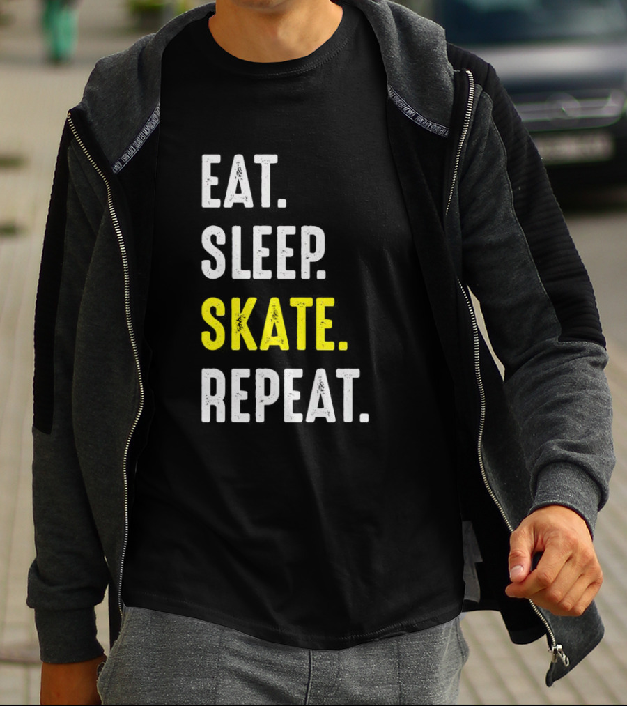 Eat Sleep Skate Repeat Classic Lifestyle Phrase T-Shirt