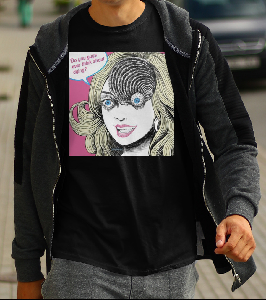 Junji Ito Barbie Do You Guys Ever Think About Dying Manga Horror Mashup T-Shirt