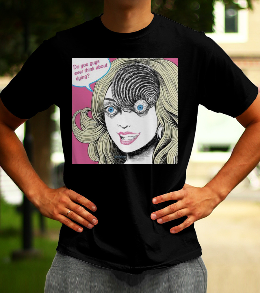 Junji Ito Barbie Do You Guys Ever Think About Dying Manga Horror Mashup T-Shirt