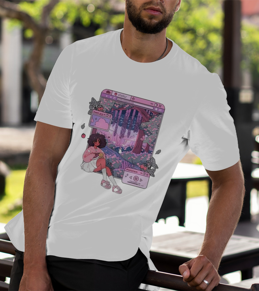 Sheilur Dreamy Strawberry Dream PNG Music Player T-Shirt