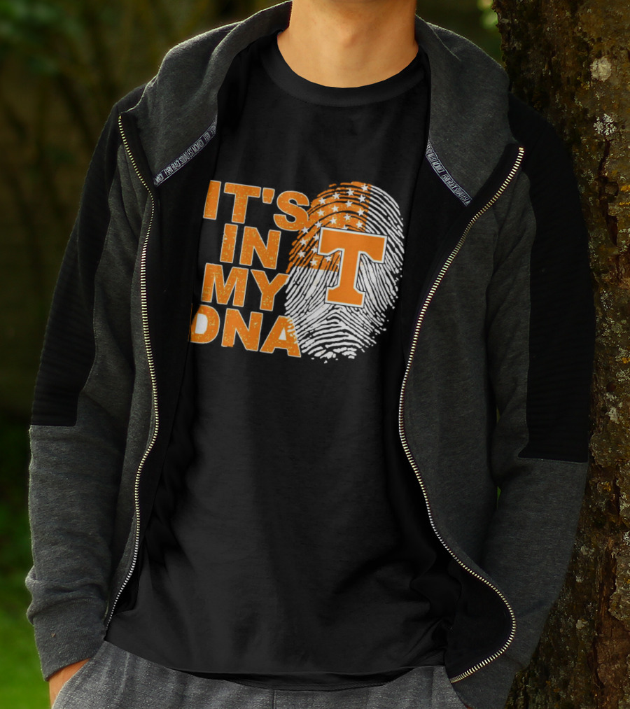 Tennessee Volunteers It's In My DNA Fingerprint American Flag T-Shirt