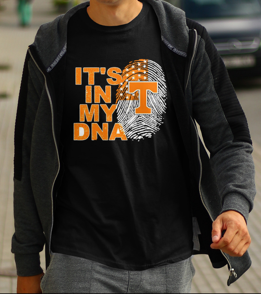 Tennessee Volunteers It's In My DNA Fingerprint American Flag T-Shirt