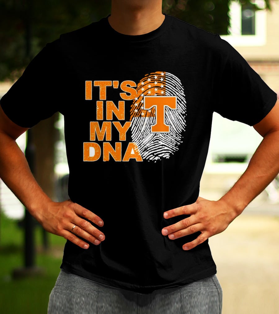 Tennessee Volunteers It's In My DNA Fingerprint American Flag T-Shirt