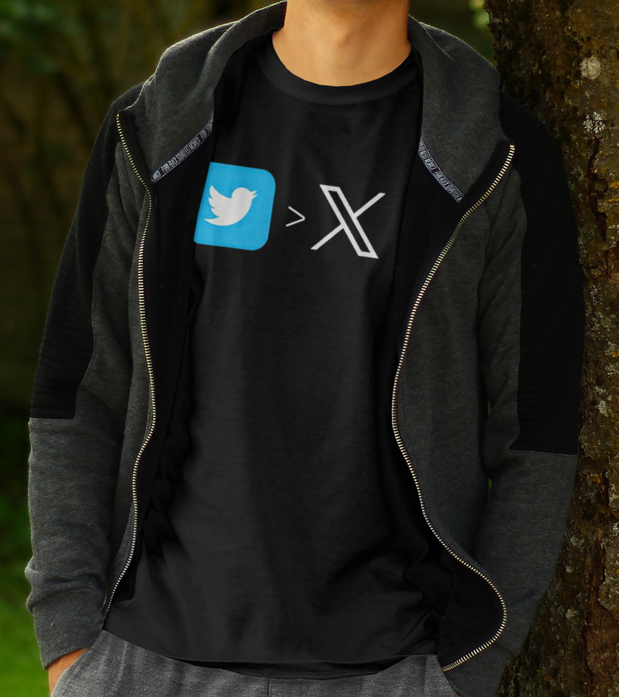 Twitter Bird Greater Than X Transition T-Shirt