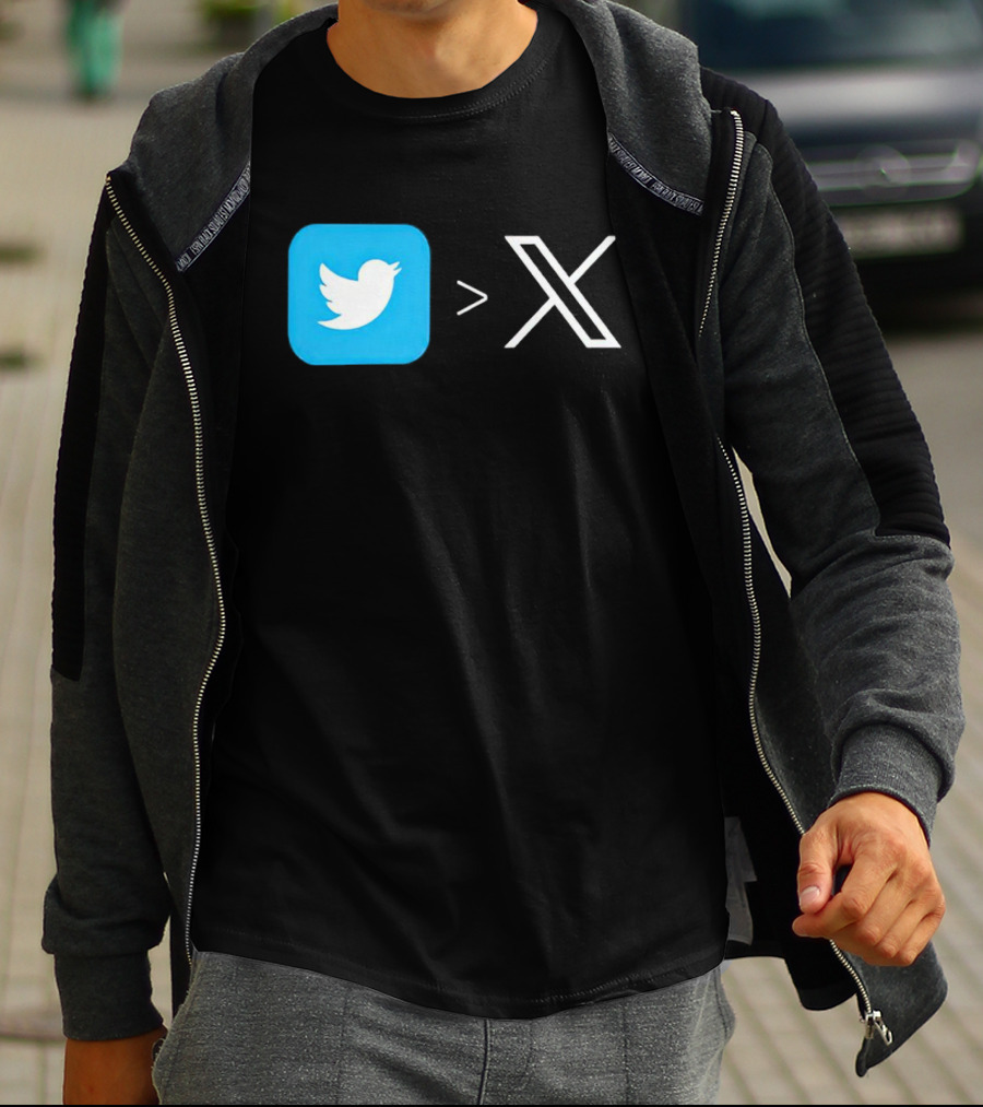 Twitter Bird Greater Than X Transition T-Shirt