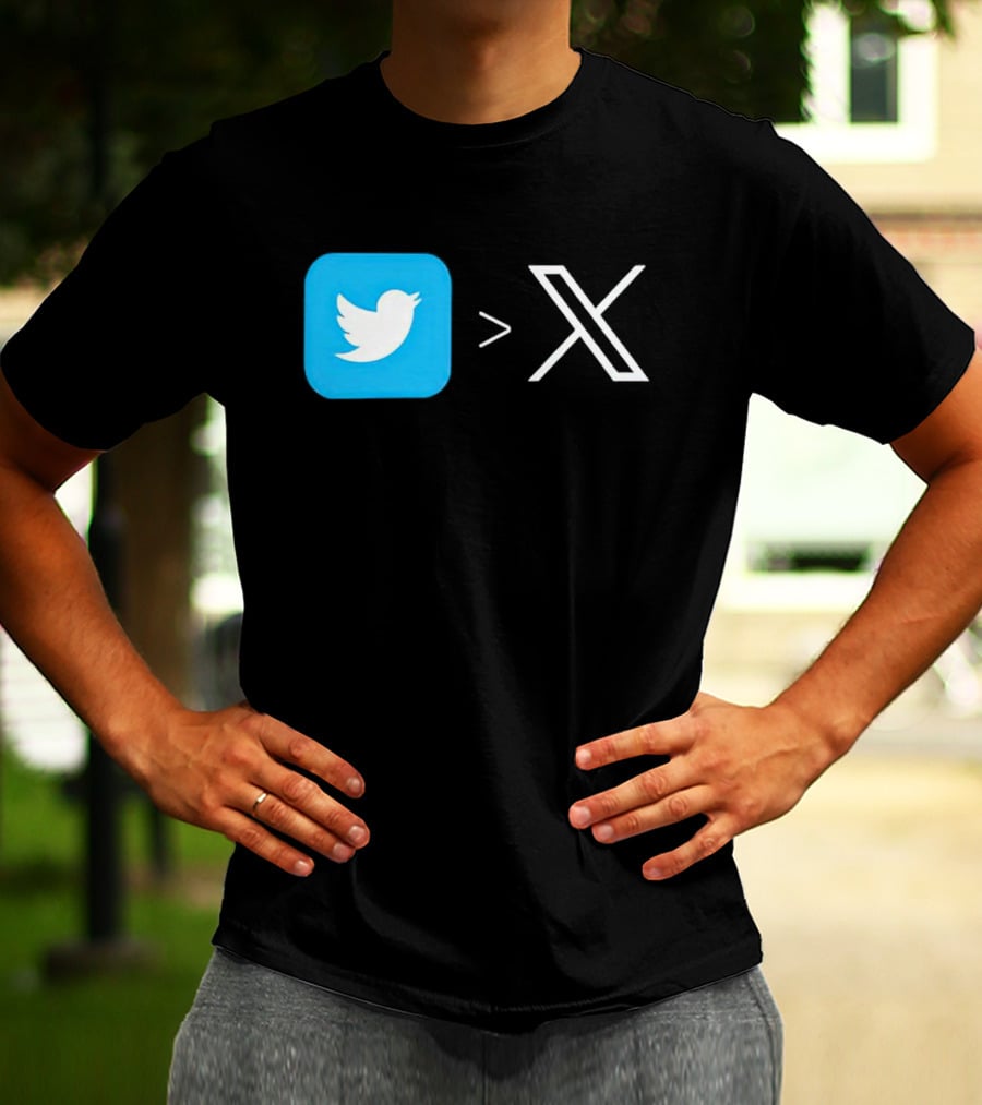 Twitter Bird Greater Than X Transition T-Shirt