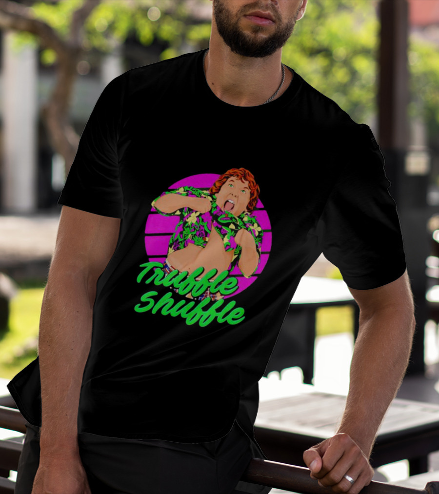 Truffle Shuffle 80s Retro Style With Hawaiian Shirt And Neon Colors T-Shirt