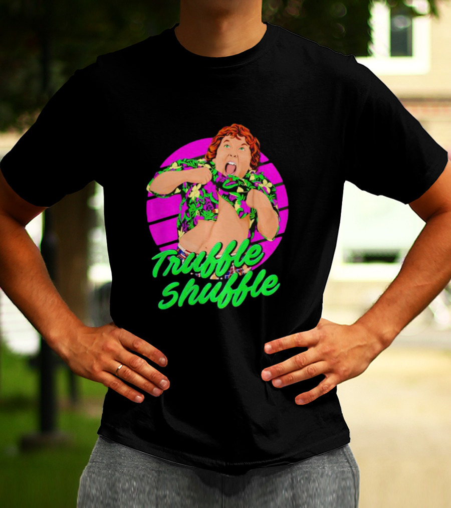 Truffle Shuffle 80s Retro Style With Hawaiian Shirt And Neon Colors T-Shirt