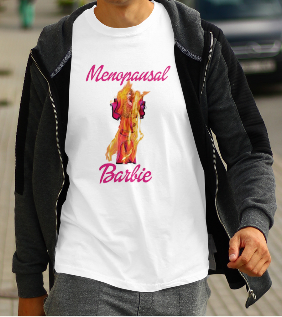 Menopausal Barbie On Fire In Vibrant Colors T-Shirt
