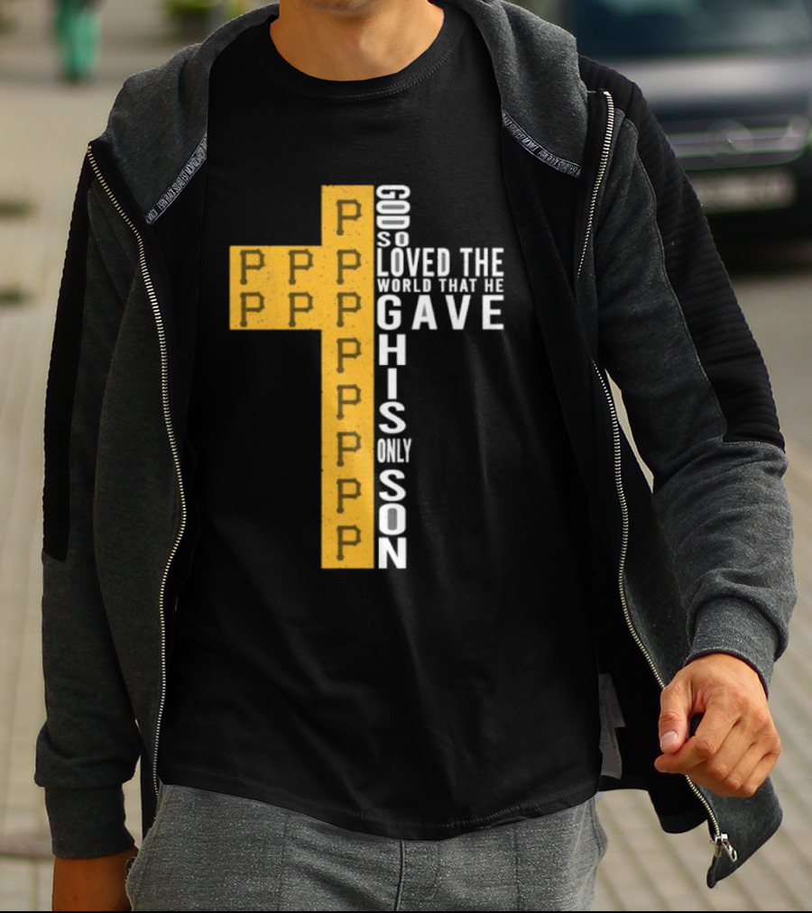 Pittsburgh Pirates God So Loved The World Cross T-Shirt