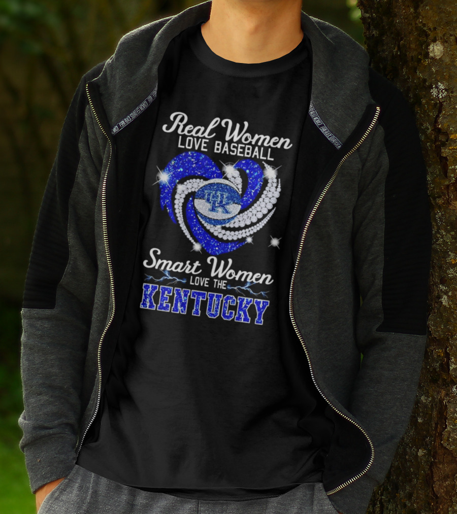 Real Women Love Baseball Smart Women Love The Kentucky Wildcats T-Shirt