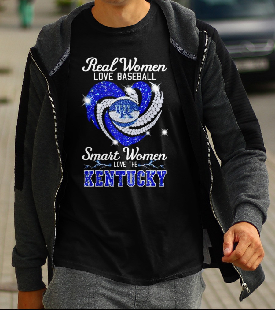 Real Women Love Baseball Smart Women Love The Kentucky Wildcats T-Shirt
