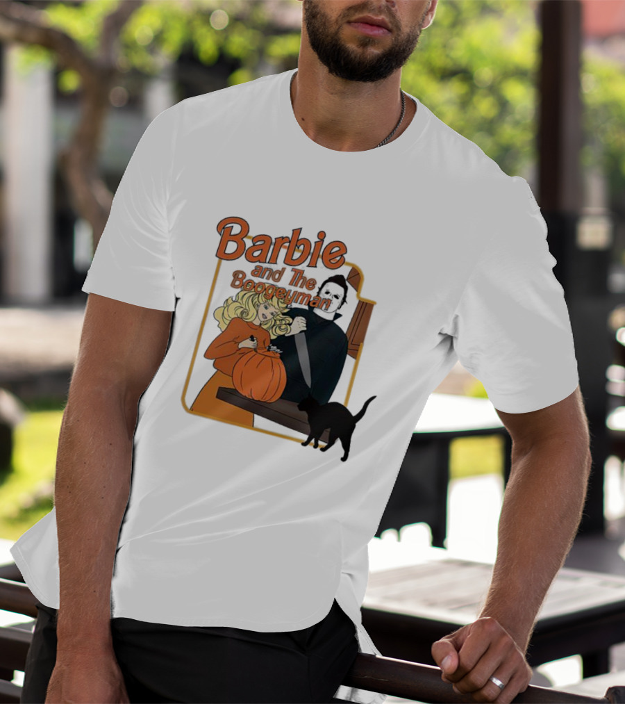 Barbie And The Boogeyman Halloween Pumpkin Cat Scene T-Shirt